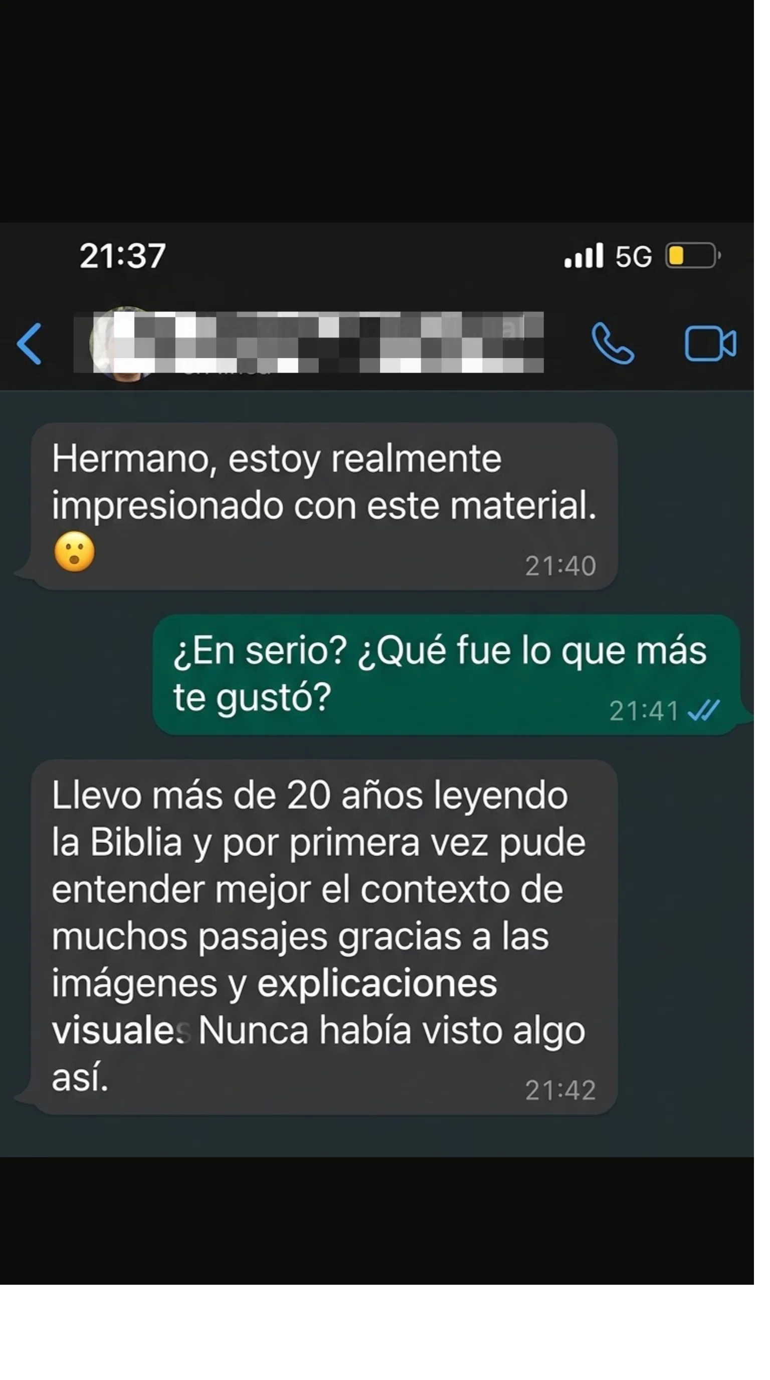 Depoimento de aluno