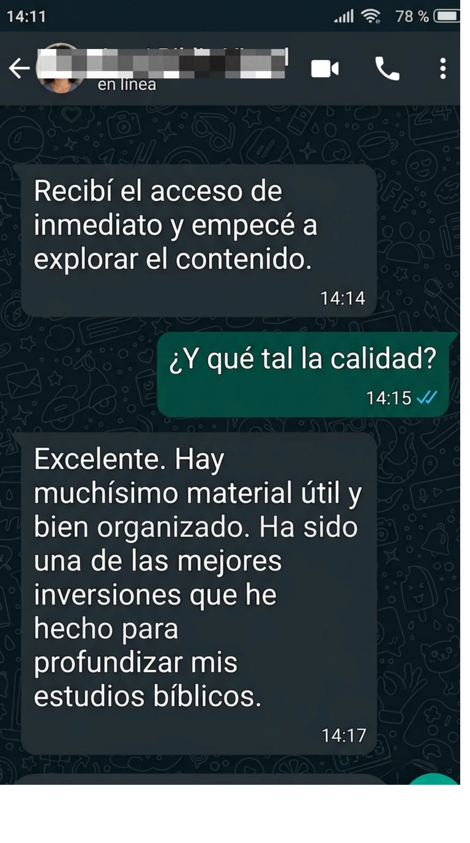 Depoimento de aluno